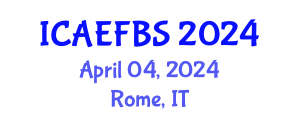 International Conference on Agricultural Engineering, Food and Beverage Systems (ICAEFBS) April 04, 2024 - Rome, Italy