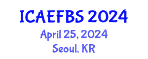 International Conference on Agricultural Engineering, Food and Beverage Systems (ICAEFBS) April 25, 2024 - Seoul, Republic of Korea