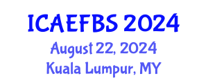 International Conference on Agricultural Engineering, Food and Beverage Systems (ICAEFBS) August 22, 2024 - Kuala Lumpur, Malaysia