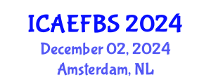International Conference on Agricultural Engineering, Food and Beverage Systems (ICAEFBS) December 02, 2024 - Amsterdam, Netherlands