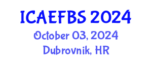 International Conference on Agricultural Engineering, Food and Beverage Systems (ICAEFBS) October 03, 2024 - Dubrovnik, Croatia