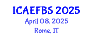International Conference on Agricultural Engineering, Food and Beverage Systems (ICAEFBS) April 08, 2025 - Rome, Italy