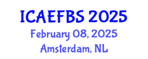 International Conference on Agricultural Engineering, Food and Beverage Systems (ICAEFBS) February 08, 2025 - Amsterdam, Netherlands