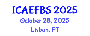 International Conference on Agricultural Engineering, Food and Beverage Systems (ICAEFBS) October 28, 2025 - Lisbon, Portugal