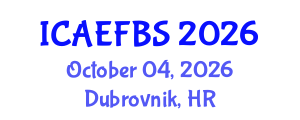 International Conference on Agricultural Engineering, Food and Beverage Systems (ICAEFBS) October 04, 2026 - Dubrovnik, Croatia