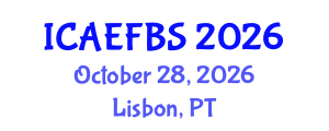 International Conference on Agricultural Engineering, Food and Beverage Systems (ICAEFBS) October 28, 2026 - Lisbon, Portugal