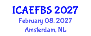 International Conference on Agricultural Engineering, Food and Beverage Systems (ICAEFBS) February 08, 2027 - Amsterdam, Netherlands International Conference on Agricultural Engineering, Food and Beverage Systems (ICAEFBS) February 08, 2027 - Amsterdam, Netherlands