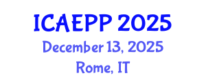 International Conference on Agricultural Entomology and Plant Pathology (ICAEPP) December 13, 2025 - Rome, Italy