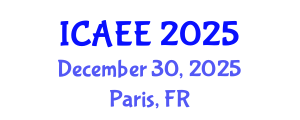 International Conference on Agricultural Environment and Economics (ICAEE) December 30, 2025 - Paris, France