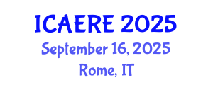 International Conference on Agricultural, Environmental and Resource Economics (ICAERE) September 16, 2025 - Rome, Italy