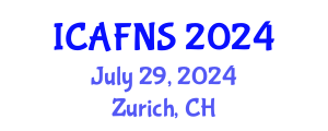 International Conference on Agricultural, Food and Nutritional Science (ICAFNS) July 29, 2024 - Zurich, Switzerland