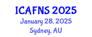 International Conference on Agricultural, Food and Nutritional Science (ICAFNS) January 28, 2025 - Sydney, Australia