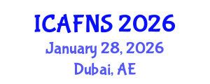 International Conference on Agricultural, Food and Nutritional Science (ICAFNS) January 28, 2026 - Dubai, United Arab Emirates