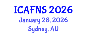 International Conference on Agricultural, Food and Nutritional Science (ICAFNS) January 28, 2026 - Sydney, Australia