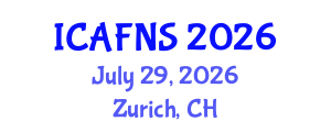 International Conference on Agricultural, Food and Nutritional Science (ICAFNS) July 29, 2026 - Zurich, Switzerland