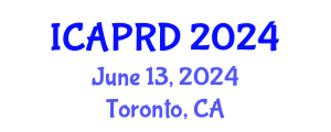 International Conference on Agricultural Policies and Rural Development (ICAPRD) June 13, 2024 - Toronto, Canada