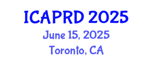 International Conference on Agricultural Policies and Rural Development (ICAPRD) June 15, 2025 - Toronto, Canada