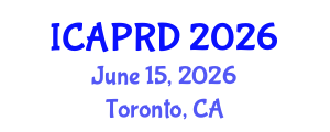 International Conference on Agricultural Policies and Rural Development (ICAPRD) June 15, 2026 - Toronto, Canada