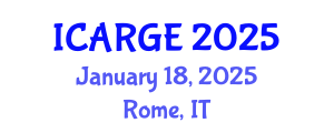International Conference on Agricultural Resources, Governance and Ecology (ICARGE) January 18, 2025 - Rome, Italy