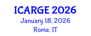 International Conference on Agricultural Resources, Governance and Ecology (ICARGE) January 18, 2026 - Rome, Italy