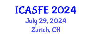International Conference on Agricultural Science and Food Engineering (ICASFE) July 29, 2024 - Zurich, Switzerland