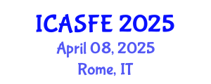 International Conference on Agricultural Science and Food Engineering (ICASFE) April 08, 2025 - Rome, Italy
