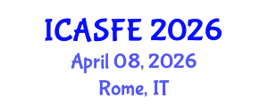 International Conference on Agricultural Science and Food Engineering (ICASFE) April 08, 2026 - Rome, Italy