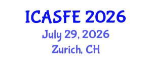 International Conference on Agricultural Science and Food Engineering (ICASFE) July 29, 2026 - Zurich, Switzerland