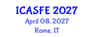 International Conference on Agricultural Science and Food Engineering (ICASFE) April 08, 2027 - Rome, Italy International Conference on Agricultural Science and Food Engineering (ICASFE) April 08, 2027 - Rome, Italy