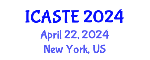 International Conference on Agricultural Science, Technology and Engineering (ICASTE) April 22, 2024 - New York, United States