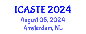 International Conference on Agricultural Science, Technology and Engineering (ICASTE) August 05, 2024 - Amsterdam, Netherlands