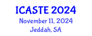 International Conference on Agricultural Science, Technology and Engineering (ICASTE) November 11, 2024 - Jeddah, Saudi Arabia