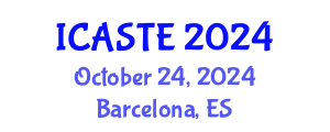 International Conference on Agricultural Science, Technology and Engineering (ICASTE) October 24, 2024 - Barcelona, Spain