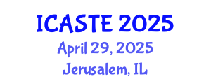 International Conference on Agricultural Science, Technology and Engineering (ICASTE) April 29, 2025 - Jerusalem, Israel