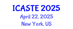 International Conference on Agricultural Science, Technology and Engineering (ICASTE) April 22, 2025 - New York, United States