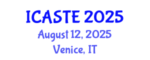 International Conference on Agricultural Science, Technology and Engineering (ICASTE) August 12, 2025 - Venice, Italy