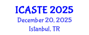 International Conference on Agricultural Science, Technology and Engineering (ICASTE) December 20, 2025 - Istanbul, Turkey