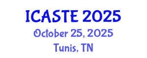International Conference on Agricultural Science, Technology and Engineering (ICASTE) October 25, 2025 - Tunis, Tunisia