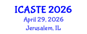 International Conference on Agricultural Science, Technology and Engineering (ICASTE) April 29, 2026 - Jerusalem, Israel