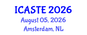 International Conference on Agricultural Science, Technology and Engineering (ICASTE) August 05, 2026 - Amsterdam, Netherlands