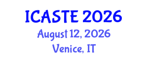 International Conference on Agricultural Science, Technology and Engineering (ICASTE) August 12, 2026 - Venice, Italy