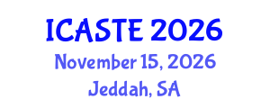 International Conference on Agricultural Science, Technology and Engineering (ICASTE) November 15, 2026 - Jeddah, Saudi Arabia