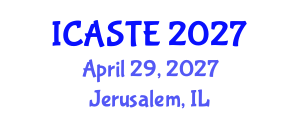 International Conference on Agricultural Science, Technology and Engineering (ICASTE) April 29, 2027 - Jerusalem, Israel International Conference on Agricultural Science, Technology and Engineering (ICASTE) April 29, 2027 - Jerusalem, Israel