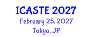 International Conference on Agricultural Science, Technology and Engineering (ICASTE) February 25, 2027 - Tokyo, Japan International Conference on Agricultural Science, Technology and Engineering (ICASTE) February 25, 2027 - Tokyo, Japan