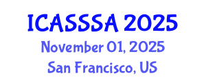 International Conference on Agricultural Soil Science and Soil Analysis (ICASSSA) November 01, 2025 - San Francisco, United States