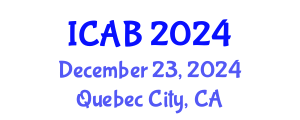 International Conference on Agriculture and Biotechnology (ICAB) December 23, 2024 - Quebec City, Canada