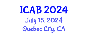 International Conference on Agriculture and Biotechnology (ICAB) July 15, 2024 - Quebec City, Canada