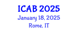 International Conference on Agriculture and Biotechnology (ICAB) January 18, 2025 - Rome, Italy