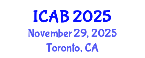 International Conference on Agriculture and Biotechnology (ICAB) November 29, 2025 - Toronto, Canada