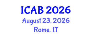International Conference on Agriculture and Biotechnology (ICAB) August 23, 2026 - Rome, Italy International Conference on Agriculture and Biotechnology (ICAB) August 23, 2026 - Rome, Italy